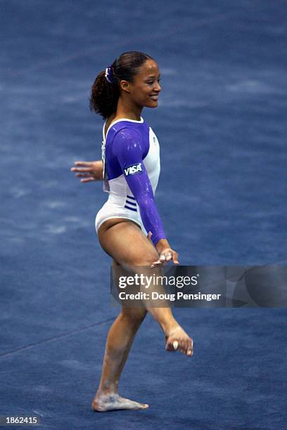 Annia Hatch of the USA competes at the 2003 VISA American Cup USA Gymnastics competition at the Patriot Center on the campus of George Mason...