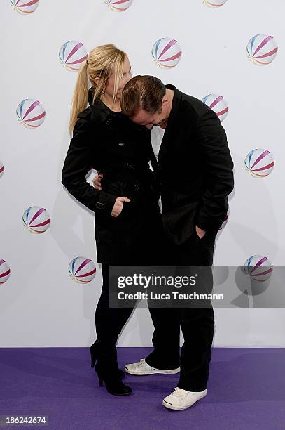 Benno Fuermann and Nadja Uhl attend 'In einem wilden Land' Premiere at Astor Film Lounge on October 29, 2013 in Berlin, Germany.