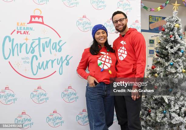 Ayesha Curry and Stephen Curry attend Stephen & Ayesha Curry's Eat. Learn. Play.'s 11th Annual Christmas with the Currys Celebration at Manzanita...