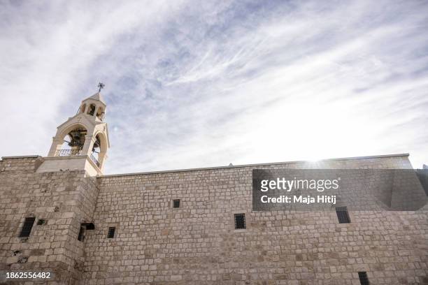The Church of the Nativity seen on December 17, 2023 in Bethlehem, West Bank. Last month, Christian Palestinian leaders here called off public...