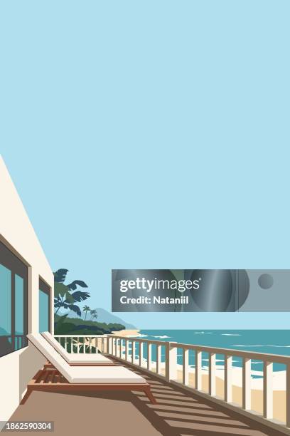 vacation - villa stock illustrations