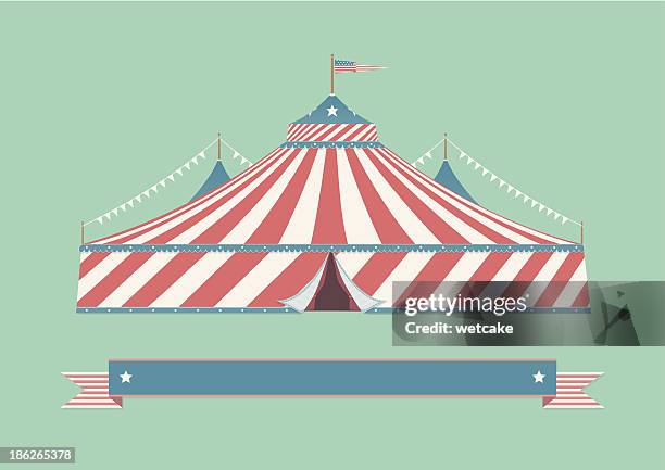 vintage american circus tent - zirkuszelt stock-grafiken, -clipart, -cartoons und -symbole