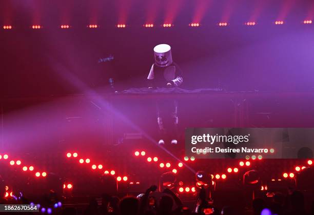 Marshmello performs onstage during iHeartRadio Y100's Jingle Ball 2023 at Amerant Bank Arena on December 16, 2023 in Sunrise, Florida.