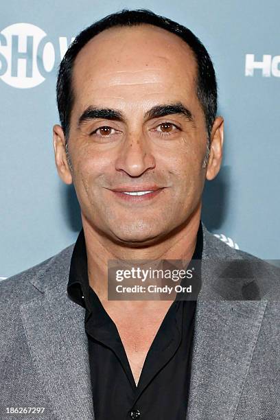 Actor Navid Negahban attends the Secrets of Homeland, a panel discussion of the SHOWTIME hit series "Homeland" at the Sheraton TriBeCa Club Lounge on...