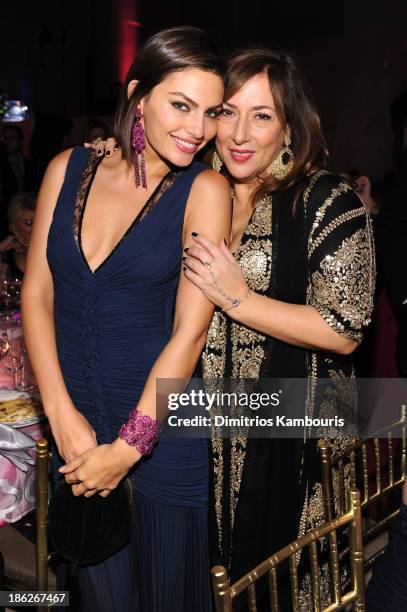Model Alyssa Miller and Jewelry Designer Lorraine Schwartz attend Gabrielle's Angel Foundation Hosts Angel Ball 2013 at Cipriani Wall Street on...