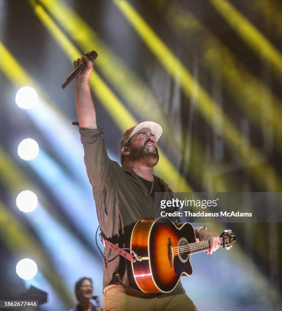Lee Brice performs during Country Bay Music Festival at Miami Marine Stadium on November 12, 2023 in Key Biscayne, Florida.