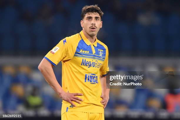 Mateus Lusuardi of Frosinone Calcio during the Coppa Italia match between SSC Napoli and Frosinone Calcio at Stadio Diego Armando Maradona Naples...