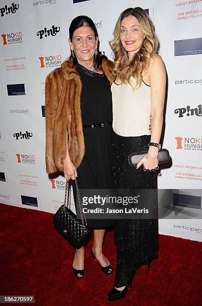 Waylynn Lucas and guest attend Share Our Strength's No Kid Hungry dinner at Ron Burkle's Green Acres Estate on October 29, 2013 in Beverly Hills,...