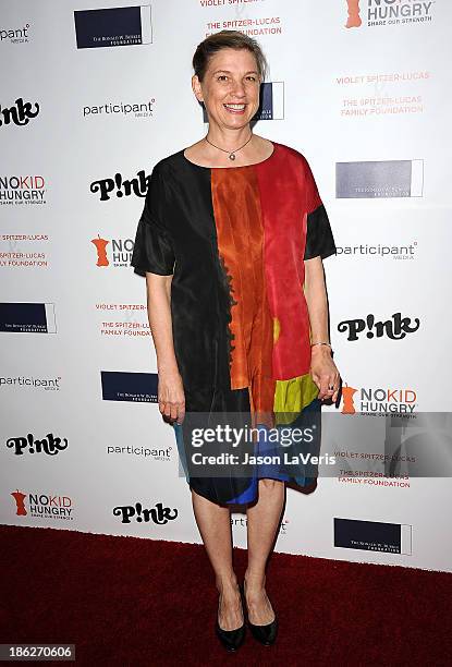 Chef Mary Sue Milliken attends Share Our Strength's No Kid Hungry dinner at Ron Burkle's Green Acres Estate on October 29, 2013 in Beverly Hills,...