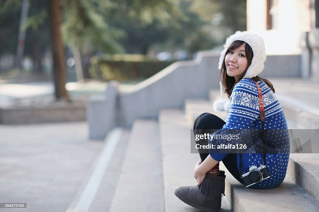 Girl on campus