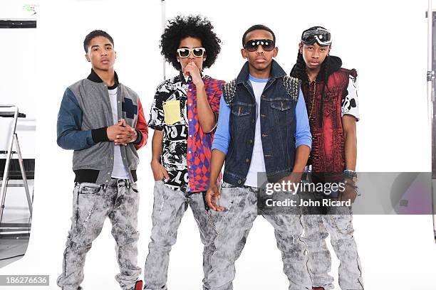 Mindless Behavior pose during a portrait session at John Ricard Studio on March 12, 2013 in New York City.