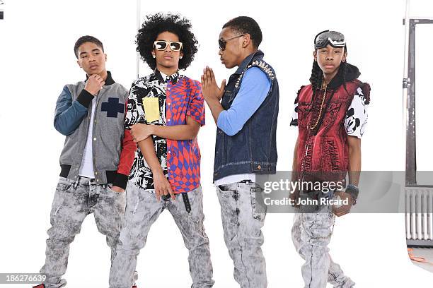 Mindless Behavior pose during a portrait session at John Ricard Studio on March 12, 2013 in New York City.