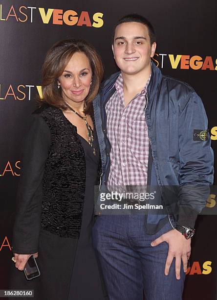 Personality Rosanna Scotto and son attend the "Last Vegas" premiere at the Ziegfeld Theater on October 29, 2013 in New York City.
