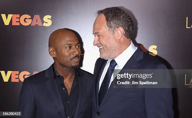 Actor Romany Malco and director Jon Turteltaub attend the "Last Vegas" premiere at the Ziegfeld Theater on October 29, 2013 in New York City.