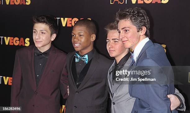 Fattori, Aaron Bantum, Noah Harden and Phillip Wampler attend the "Last Vegas" premiere at the Ziegfeld Theater on October 29, 2013 in New York City.