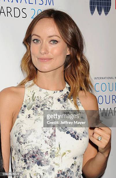 Actress Olivia WIlde arrives at the 2013 International Women's Media Foundation's Courage In Journalism Awards at The Beverly Hills Hotel on October...