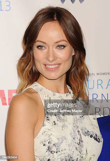 Actress Olivia WIlde arrives at the 2013 International Women's Media Foundation's Courage In Journalism Awards at The Beverly Hills Hotel on October...