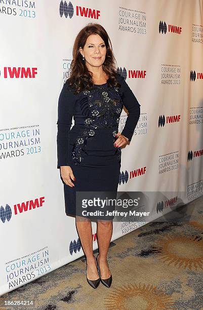 Actress Marcia Gay Harden arrives at the 2013 International Women's Media Foundation's Courage In Journalism Awards at The Beverly Hills Hotel on...
