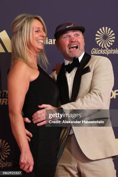 Sven Ottke arrives with Monic Frank for the "Sportler des Jahres" Award 2023 at Kurhaus Baden-Baden on December 17, 2023 in Baden-Baden, Germany.