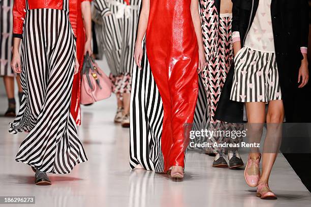 Models walk the runway at the Atelier Galetsky show during Mercedes-Benz Fashion Week Russia S/S 2014 on October 30, 2013 in Moscow, Russia.