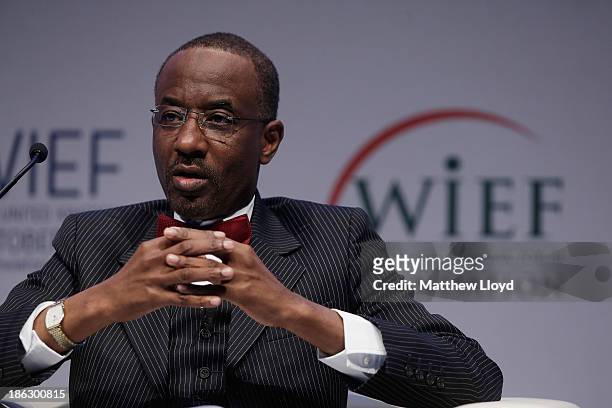 Mallam Sanusi Lamido Sanusi, Governor, Central Bank of Nigeria presents at the World Islamic Economic Forum at ExCel on October 30, 2013 in London,...