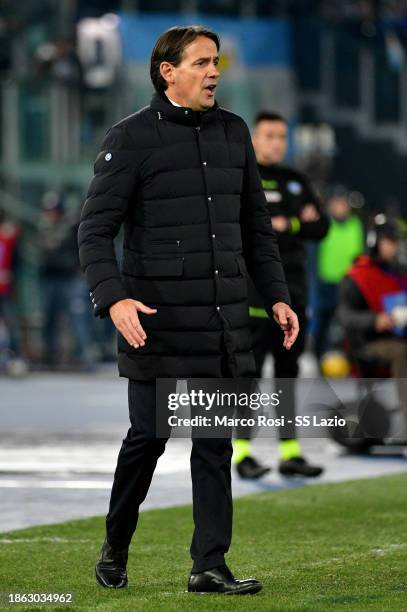 Internazionale FC head coach Simone Inzaghi during the Serie A TIM match between SS Lazio and FC Internazionale at Stadio Olimpico on December 17,...