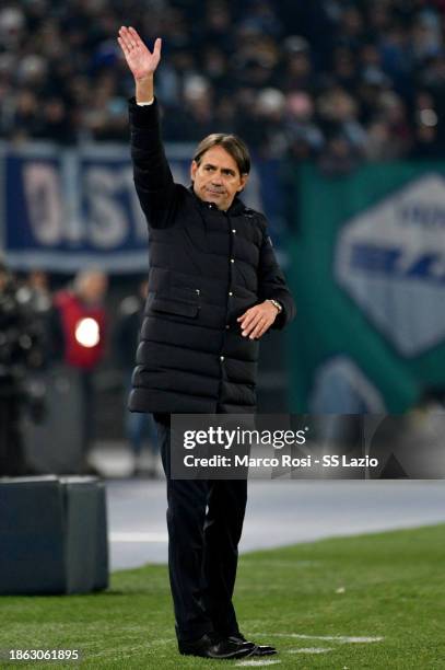 Internazionale FC head coach Simone Inzaghi during the Serie A TIM match between SS Lazio and FC Internazionale at Stadio Olimpico on December 17,...