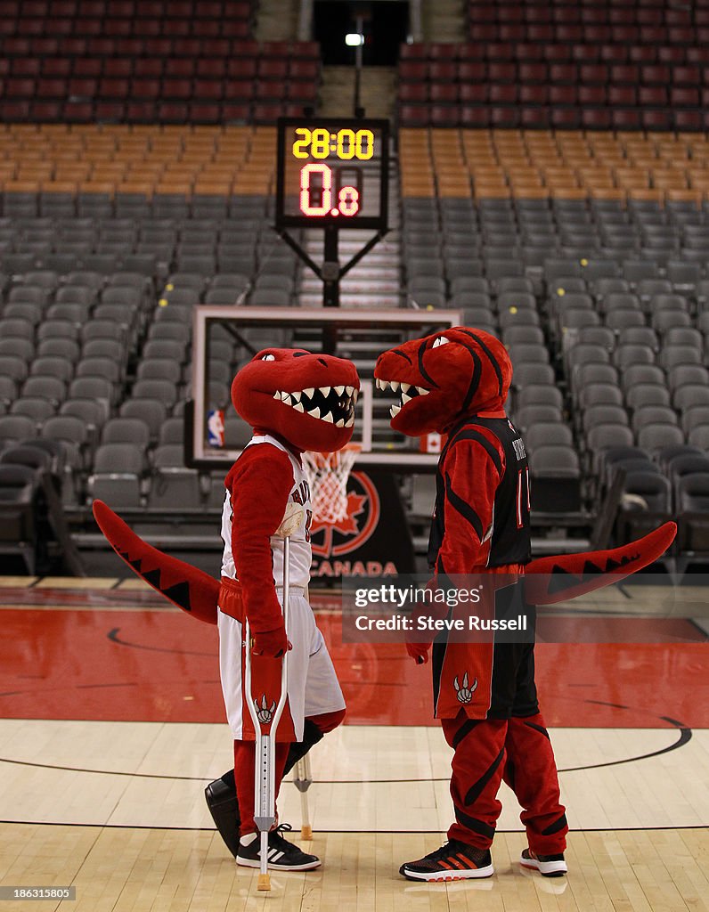 TORONTO, ON- OCTOBER 29 - The Toronto Raptors mascot, The Raptor ...