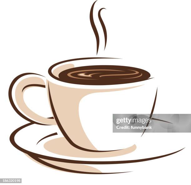 tasse kaffee symbole - kaffeetasse stock-grafiken, -clipart, -cartoons und -symbole