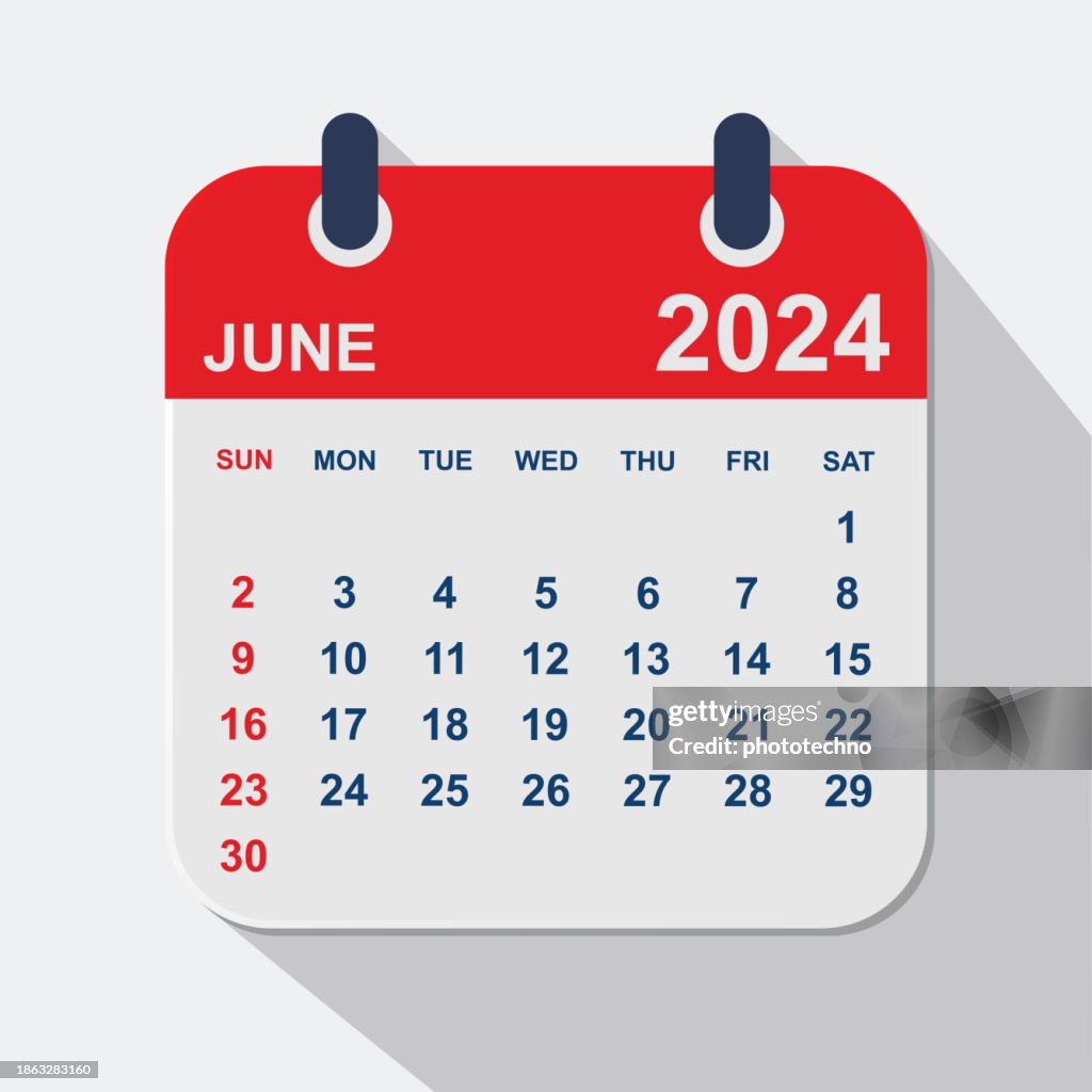 June 2024 calendar. Calendar planner design template. Week starts on Sunday. Business vector illustration