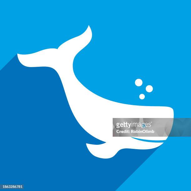 black and white whale icons - blue whale stock illustrations