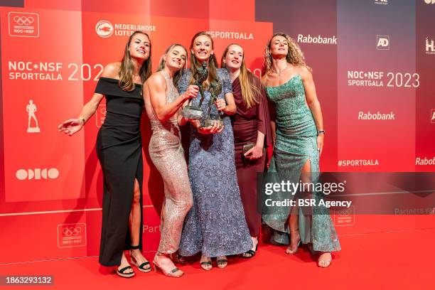 Eveline Saalberg, Laura de Witte, Femke Bol, Cathelijn Peeters and Lieke Klaver during the NOC*NSF Sportgala 2023 at DeFabrique on December 20, 2023...