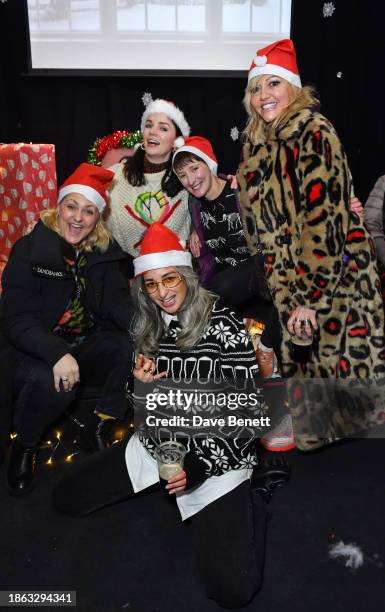Laura Checkley, Harriet Rose, Aisling Bea, Laura Elphinstone and Camille Coduri attend a Festive Food Drive & All Star Charity Comedy Show hosted by...