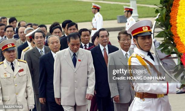 Vietnamese top leaders Nong Duc Manh , Vietnamese communist party Secretary General, Tran Duc Luong , President, Phan Van Khai , Prime Minister and...