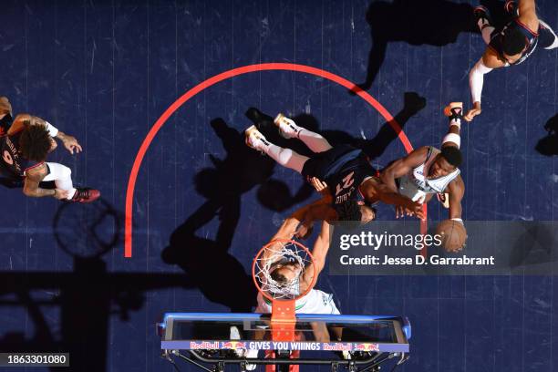 Anthony Edwards of the Minnesota Timberwolves drives to the basket during the game against the Philadelphia 76ers on December 20, 2023 at the Wells...