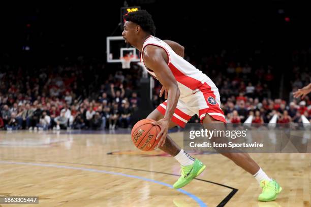 Arizona Wildcats guard KJ Lewis during the first half of a men's basketball game between the Alabama Crimson Tide and the University of Arizona...