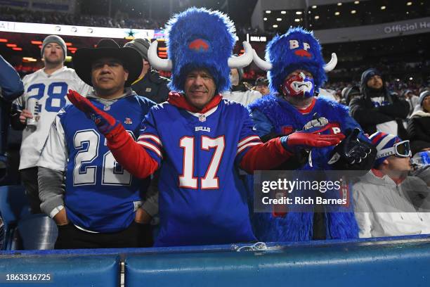 Buffalo Bills fans cheer during a game against the Dallas Cowboys at Highmark Stadium on December 17, 2023 in Orchard Park, New York.