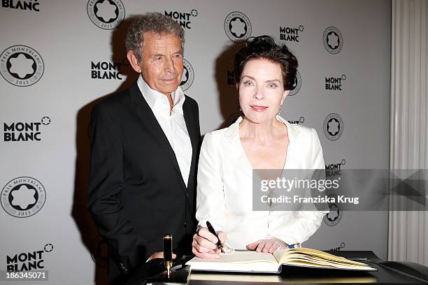 Gudrun Landgrebe and Ulrich von Nathusius attend the Prix Montblanc 2013 at Konzerthaus Am Gendarmenmarkt on October 30, 2013 in Berlin, Germany.