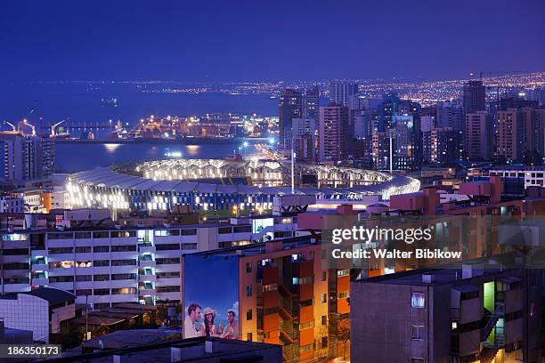 antofagasta, elevated city view, dusk - antofagasta stadium stock pictures, royalty-free photos & images