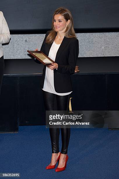 Princess Letizia of Spain attends AEEPP 2013 Awards at the Casa de la Moneda on October 30, 2013 in Madrid, Spain.