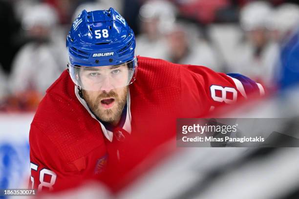 David Savard of the Montreal Canadiens skates during the second period against the New York Islanders at the Bell Centre on December 16, 2023 in...