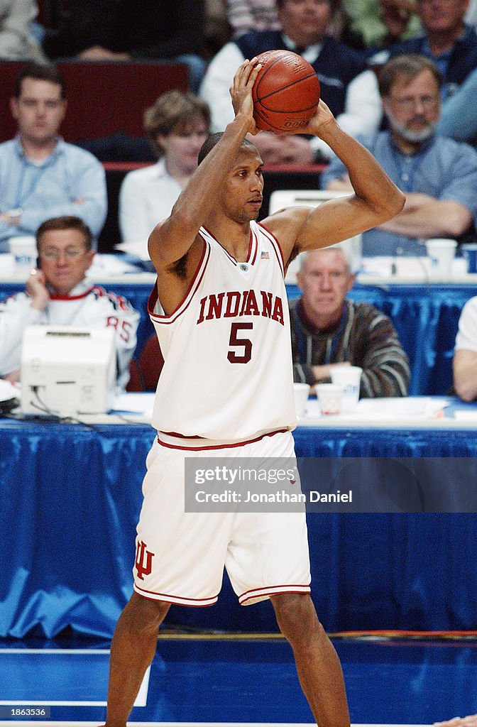 George Leach George Leach of the Indiana University Hoosiers holds the ball during ...