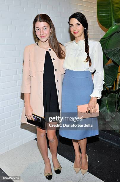 Colette Rose McDermott and actress Shiva Rose attend Chloe Los Angeles Fashion Show & Dinner hosted by Clare Waight Keller, January Jones and Lisa...