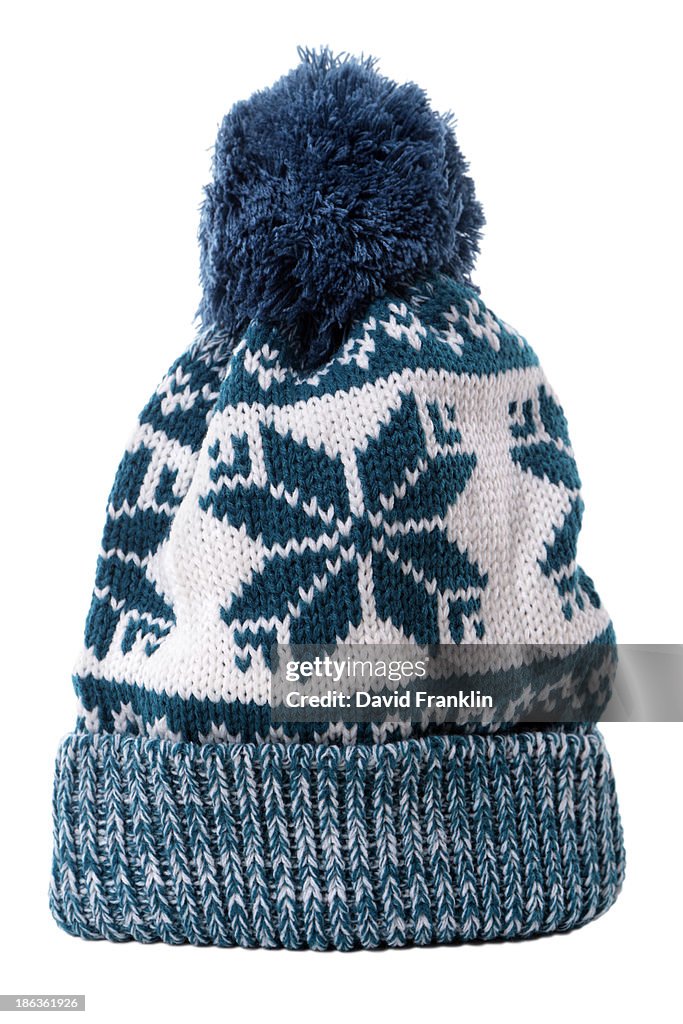 Blue bobble hat