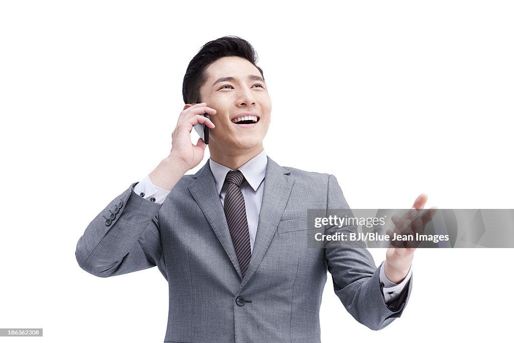 Young businessman on the phone