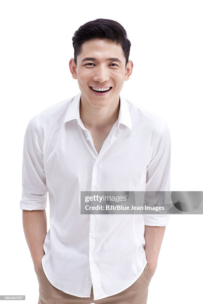 Portrait of cheerful young man