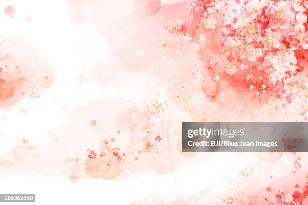 illustrazioni stock, clip art, cartoni animati e icone di tendenza di dreamlike peach flowers - fiore di pesco