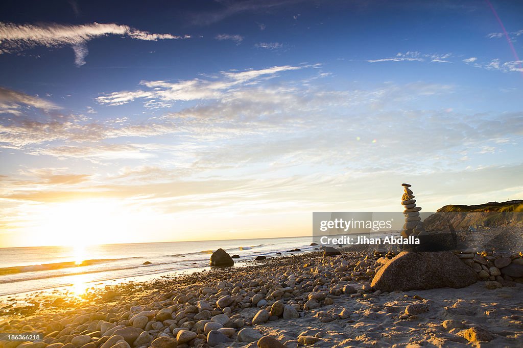 Stack of rocks on beach