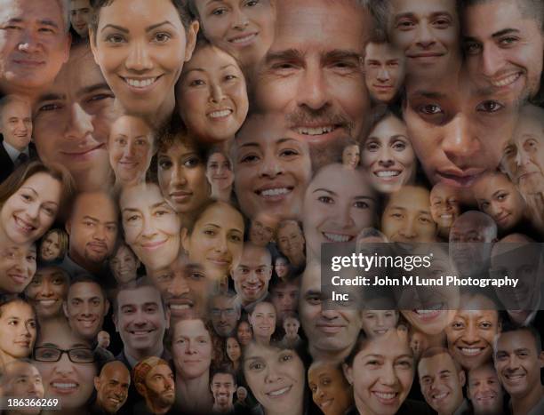 montage of smiling faces - portrait montage stock pictures, royalty-free photos & images