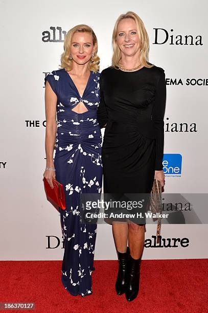 Actress Naomi Watts and Allure Magazine Editor-in-Chief Linda Wells attend the screening of Entertainment One's "Diana" hosted by The Cinema Society...